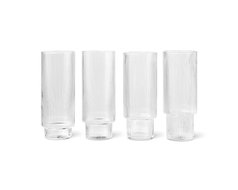 Ripple Long drinksglas, 4 stk - klar